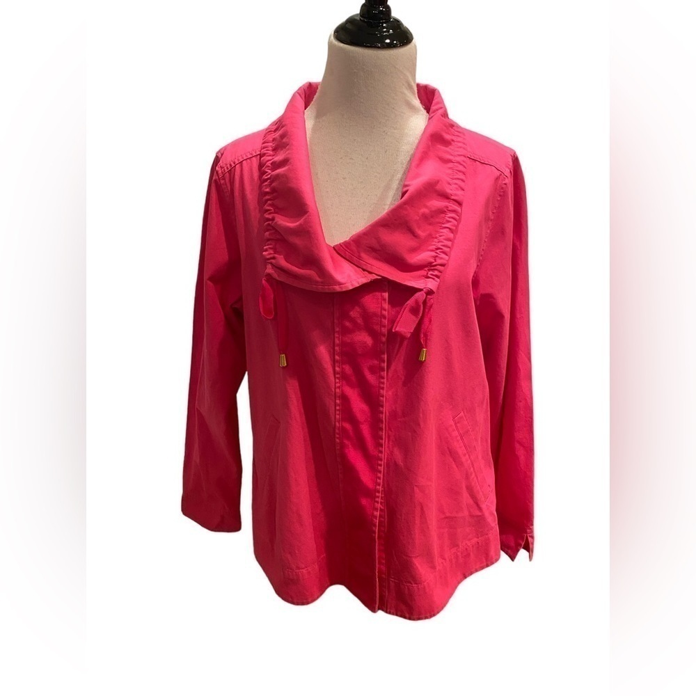 Crown & Ivy Pink Women's Snap Button Front, Zippered Back Jacket, Size Large NWT
